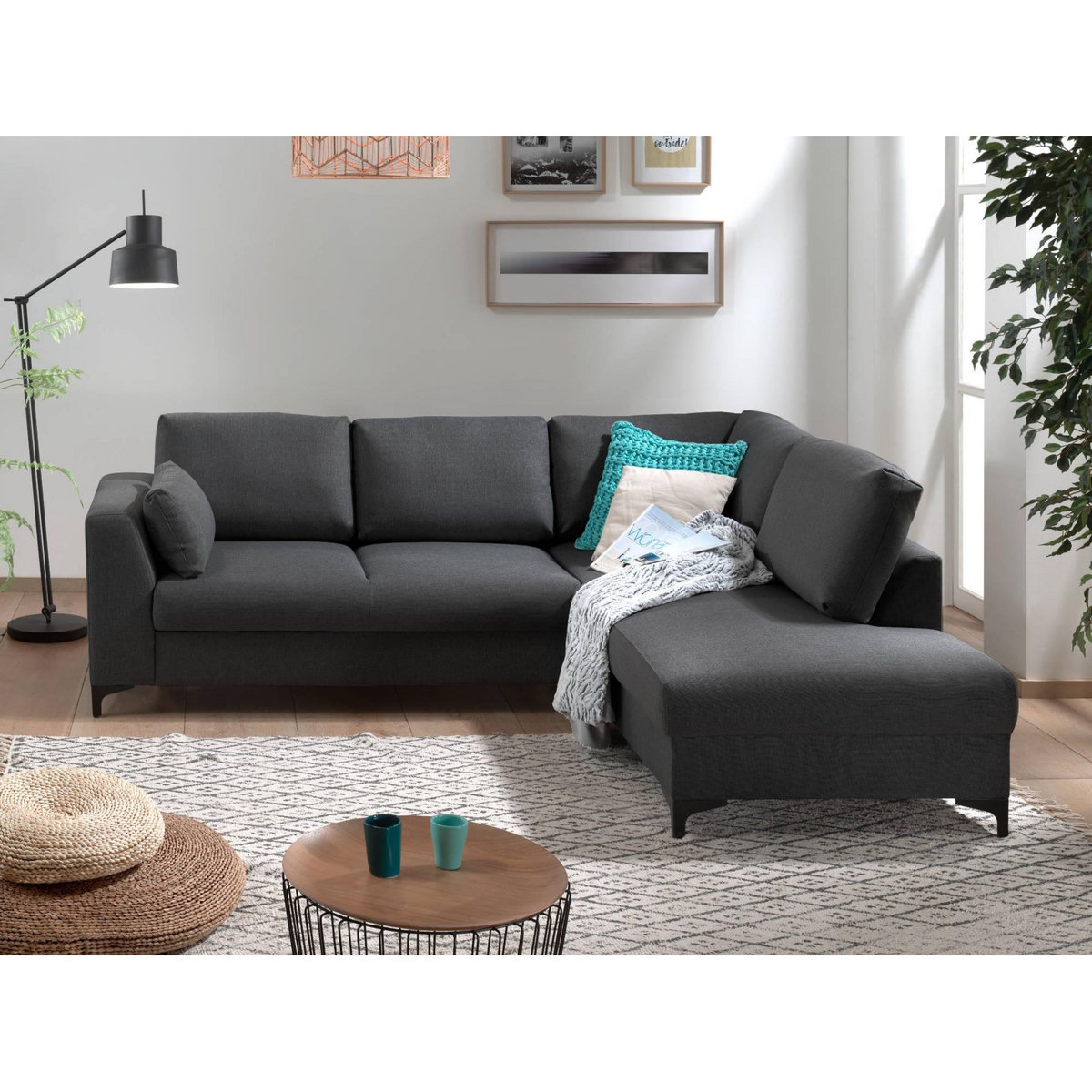 LISA DESIGN Tala - canapé d'angle droit - convertible - 5 places - en tissu