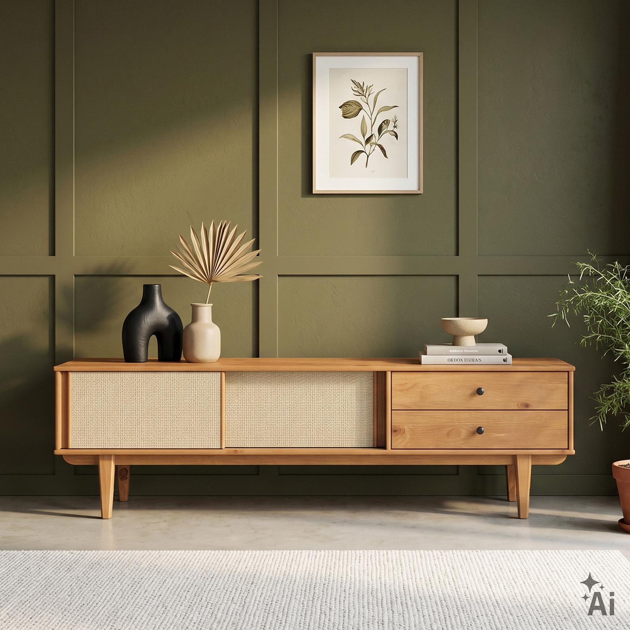 Voir la diapositive 2 : IDIMEX Meuble TV SIMONA L 175 cm en bois massif
