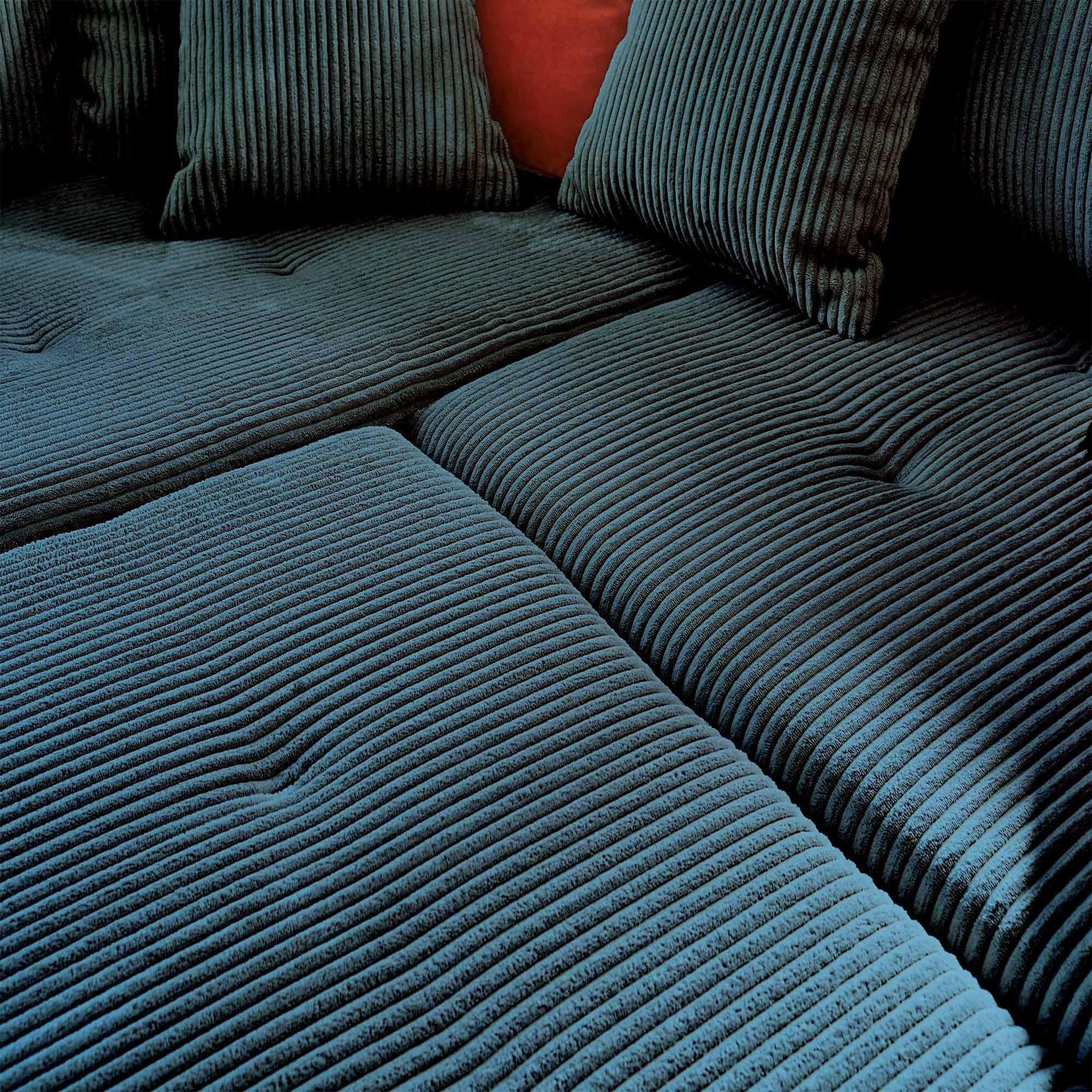 Voir la diapositive 2 : LISA DESIGN Rune - canapé d'angle droit - 4 places - en velours côtelé