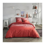 Today Parure de lit - TODAY - JAVA - 2 personnes - 240x220 cm - Coton - Imprimé London - Rouge