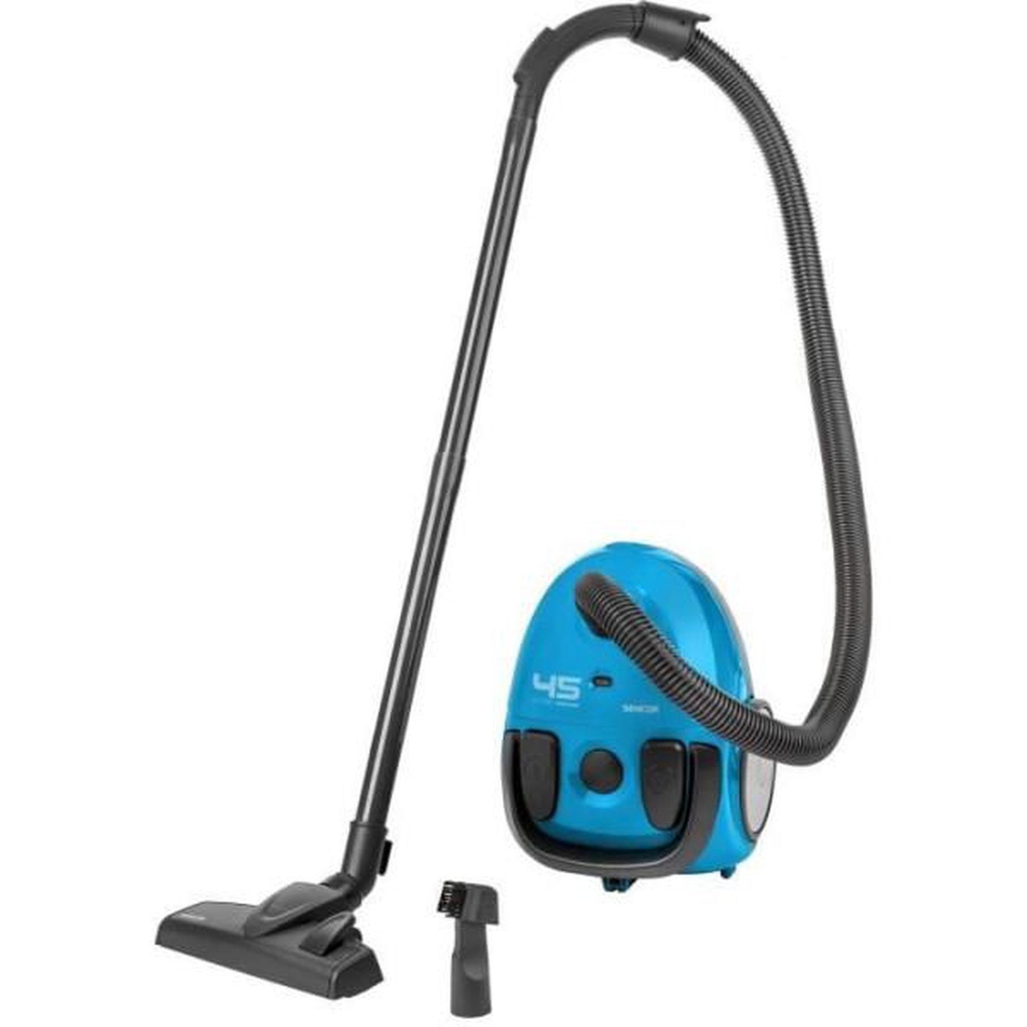MARKET24 Aspirateur Robot  traîneau avec sac - SENCOR - SVC 45BL-EUE3 - Moteur ECO 850 W - 79 dBA - 1,5 L - Bleu