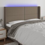 VIDAXL Tete de lit a LED Taupe 203x16x118/128 cm Tissu