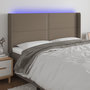 Voir la diapositive 1 : VIDAXL Tete de lit a LED Taupe 203x16x118/128 cm Tissu