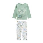 Petit Béguin Pyjama enfant 2 pièces Garden Party. Coloris disponibles : Vert