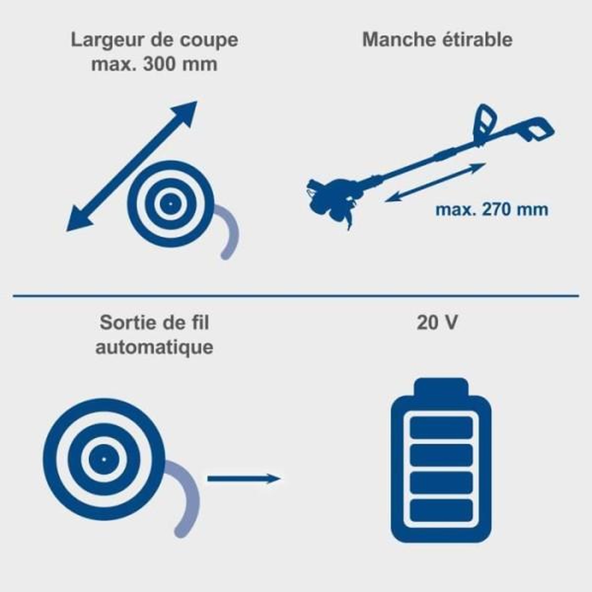 Voir la diapositive 5 : SCHEPPACH Coupe bordure sans fil SCHEPPACH C-LT300-X - SET S2 - Coupe 30cm - 2 batteries 20V 2Ah IXES + chargeur double