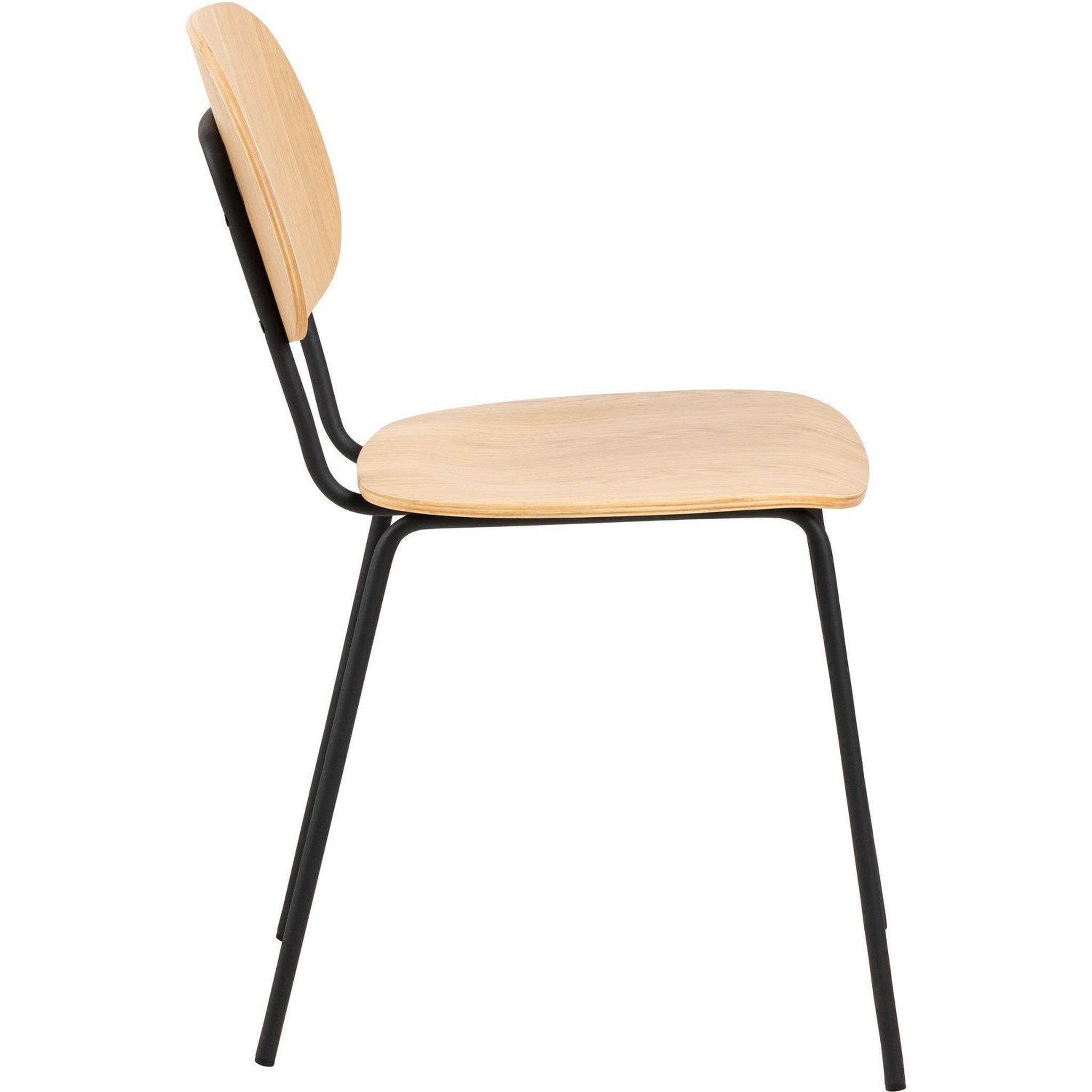 Voir la diapositive 3 : TOILINUX Lot de 2 chaises Daphné en bois et métal - Beige et noir