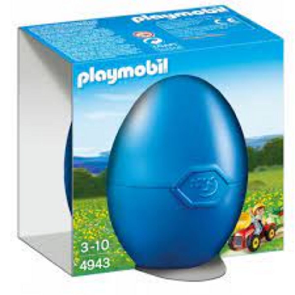 PLAYMOBIL Oeuf Enfant avec tracteur et remorque