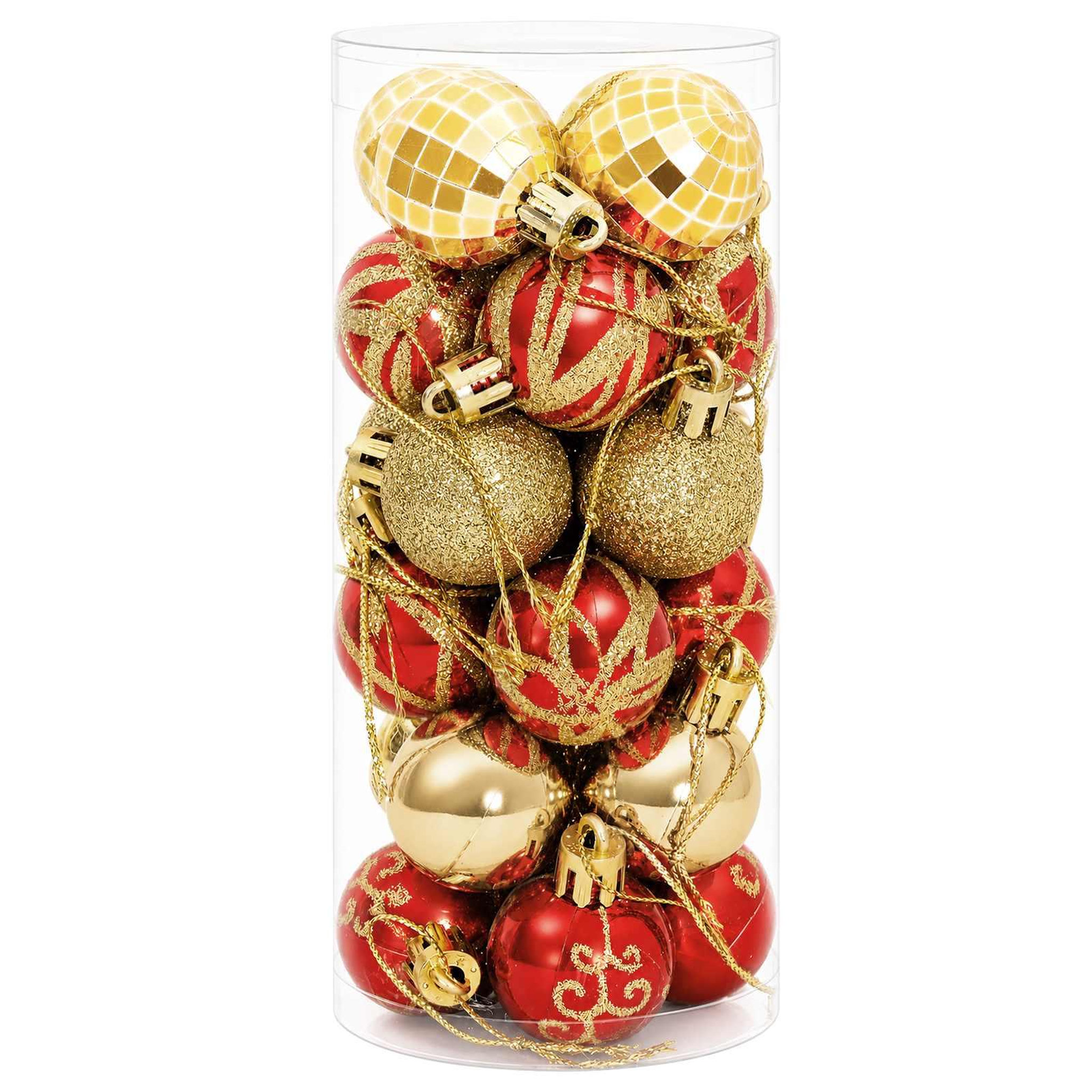 Voir la diapositive 4 : VIDAXL Ensemble de boules de Noël 72 pc Or et rouge Diam. 3 cm