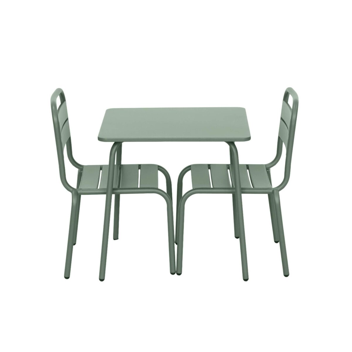 SWEEEK Salon de jardin enfant table et chaises métal Anna - 2 places, 48x48cm