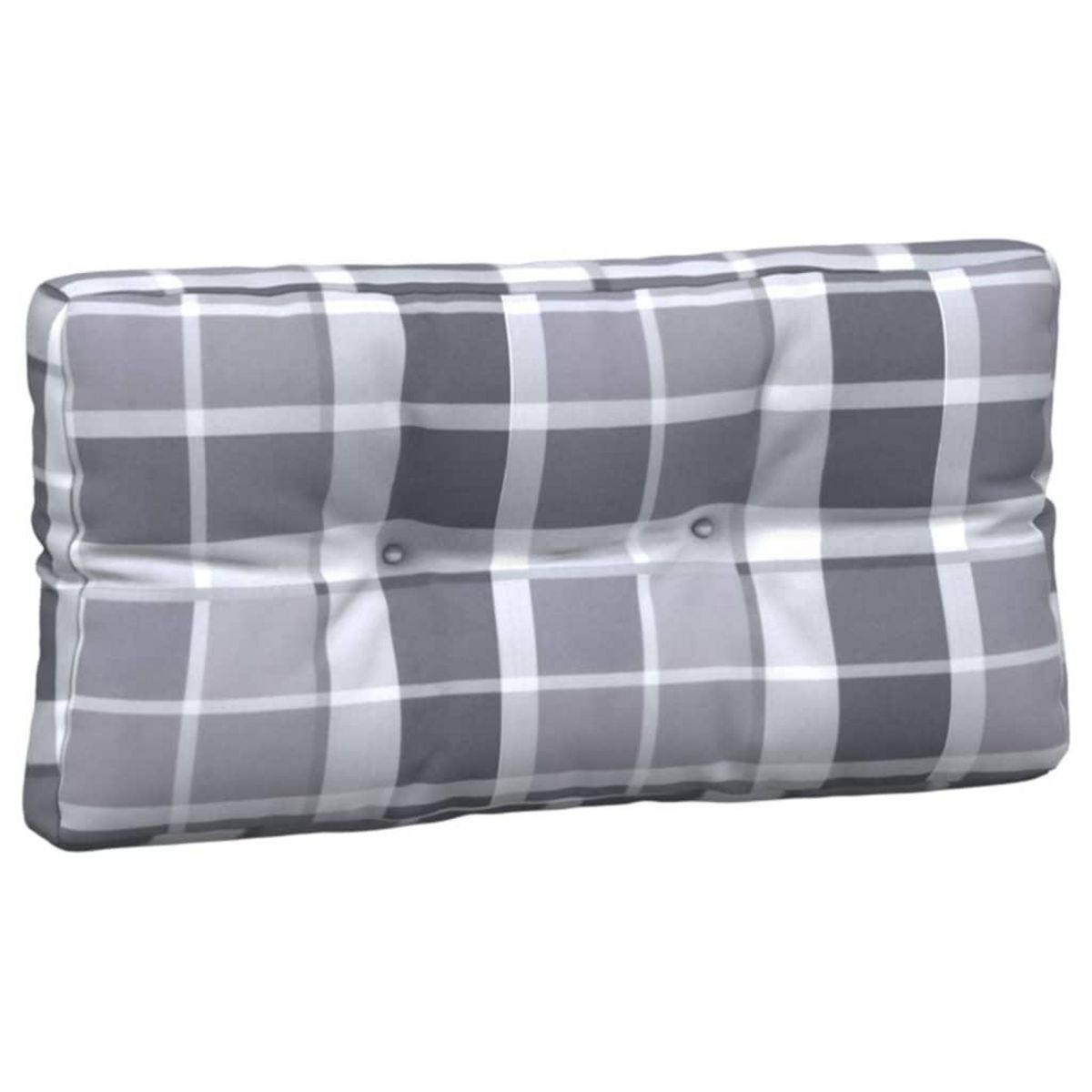 VIDAXL Coussins de palette lot de 3 motif a carreaux gris tissu