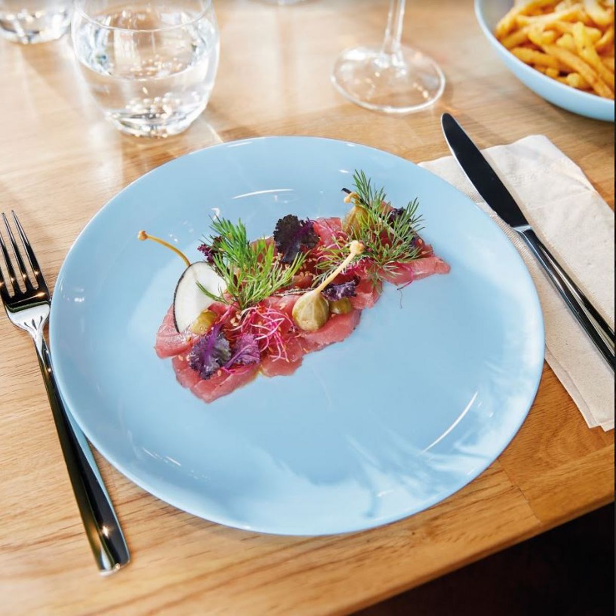 LUMINARC Service d'assiettes opale 18 pièces DIWALI Bleu