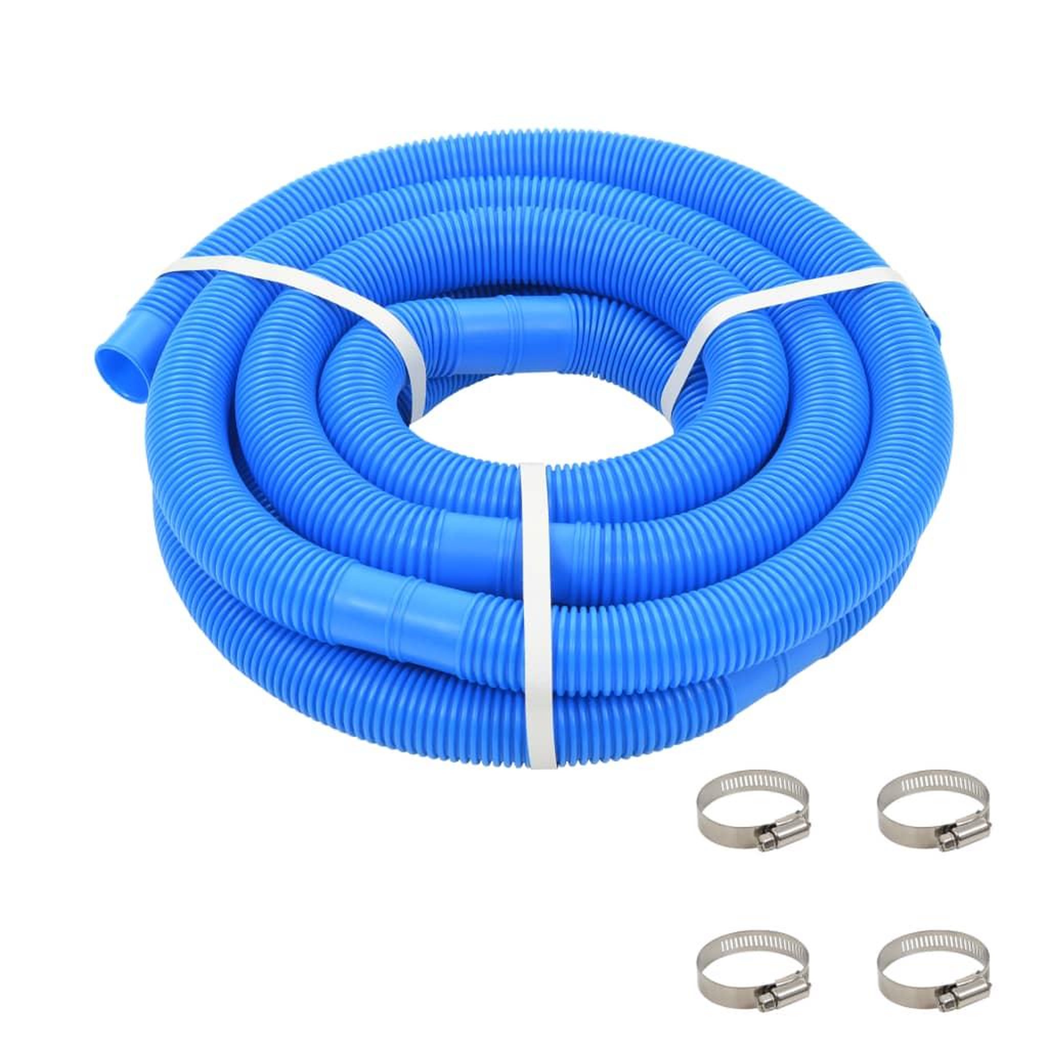 Voir la diapositive 1 : VIDAXL Tuyau de piscine avec colliers de serrage Bleu 38 mm 6 m