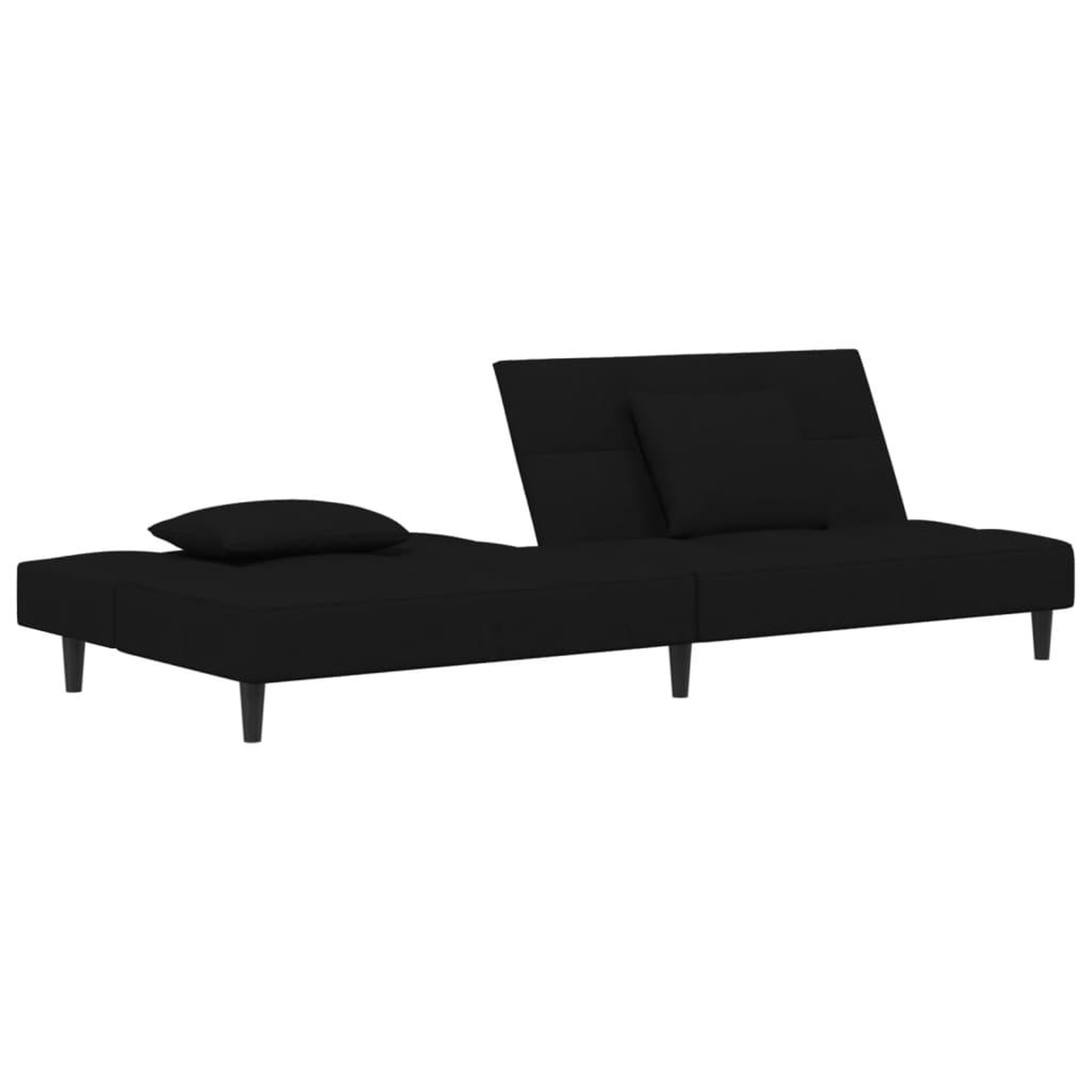 Voir la diapositive 5 : VIDAXL Canape-lit a 2 places avec deux oreillers Noir Velours