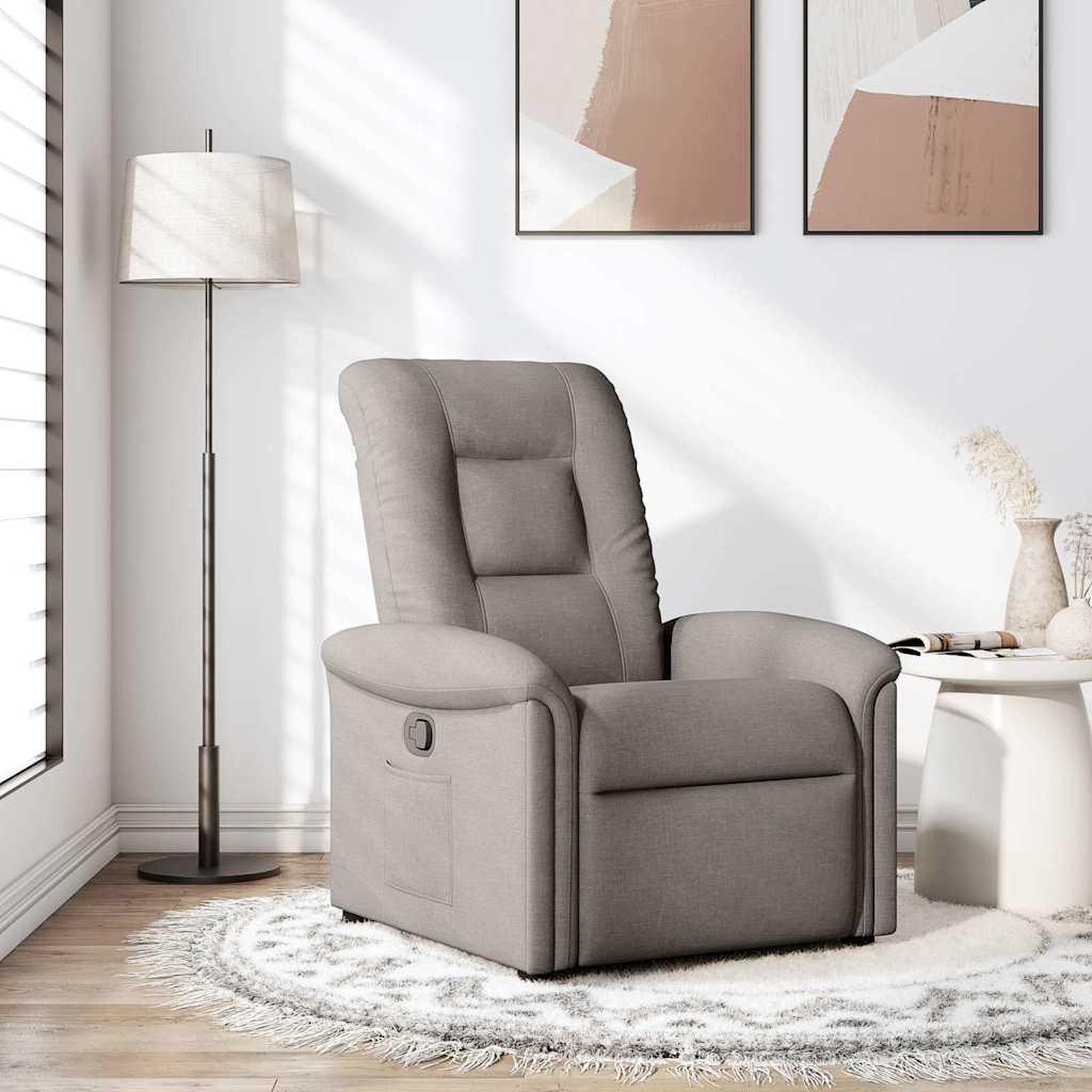 VIDAXL Fauteuil inclinable Taupe Tissu