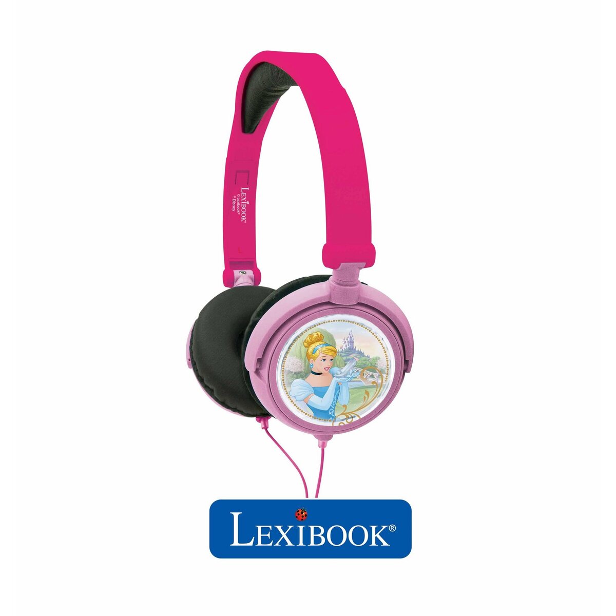 Lexibook Casque stéréo filaire pliable avec limitation de volume d'écoute Disney Princesses