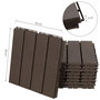 Voir la diapositive 3 : OUTSUNNY Caillebotis - dalles terrasse - lot de  9 - emboîtables, installation très simple - petits carreaux composite plastique imitation bois chocolat