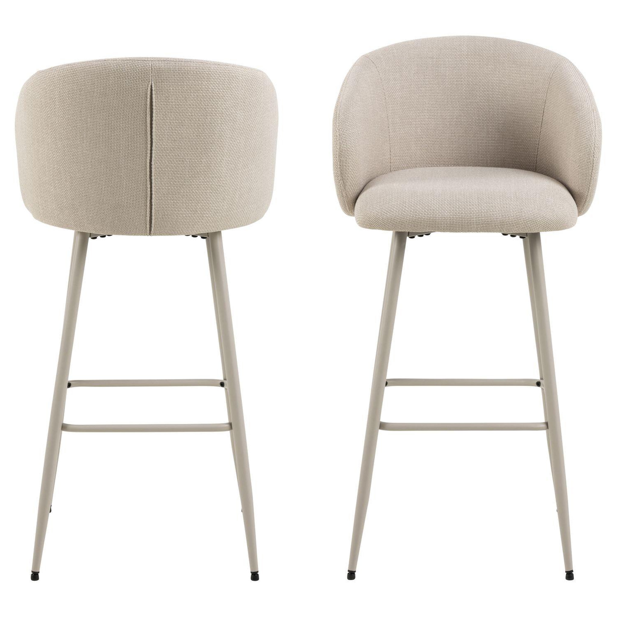 Voir la diapositive 2 : TOILINUX Lot de 2 tabourets de bar sören - beige