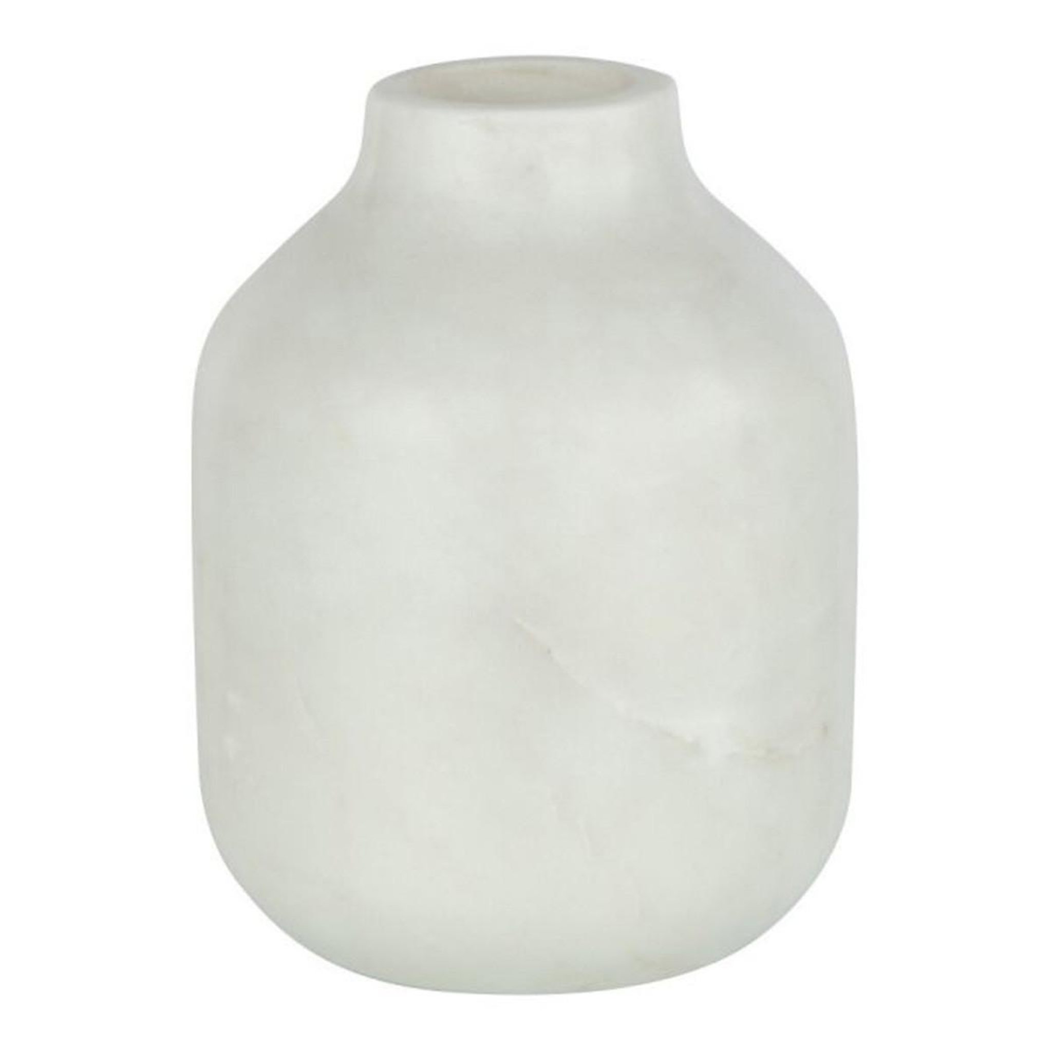J-LINE Vase bouteille déco  marbre  15cm blanc