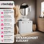 Voir la diapositive 2 : tectake Meuble sous-lavabo grand espace de rangement blanc