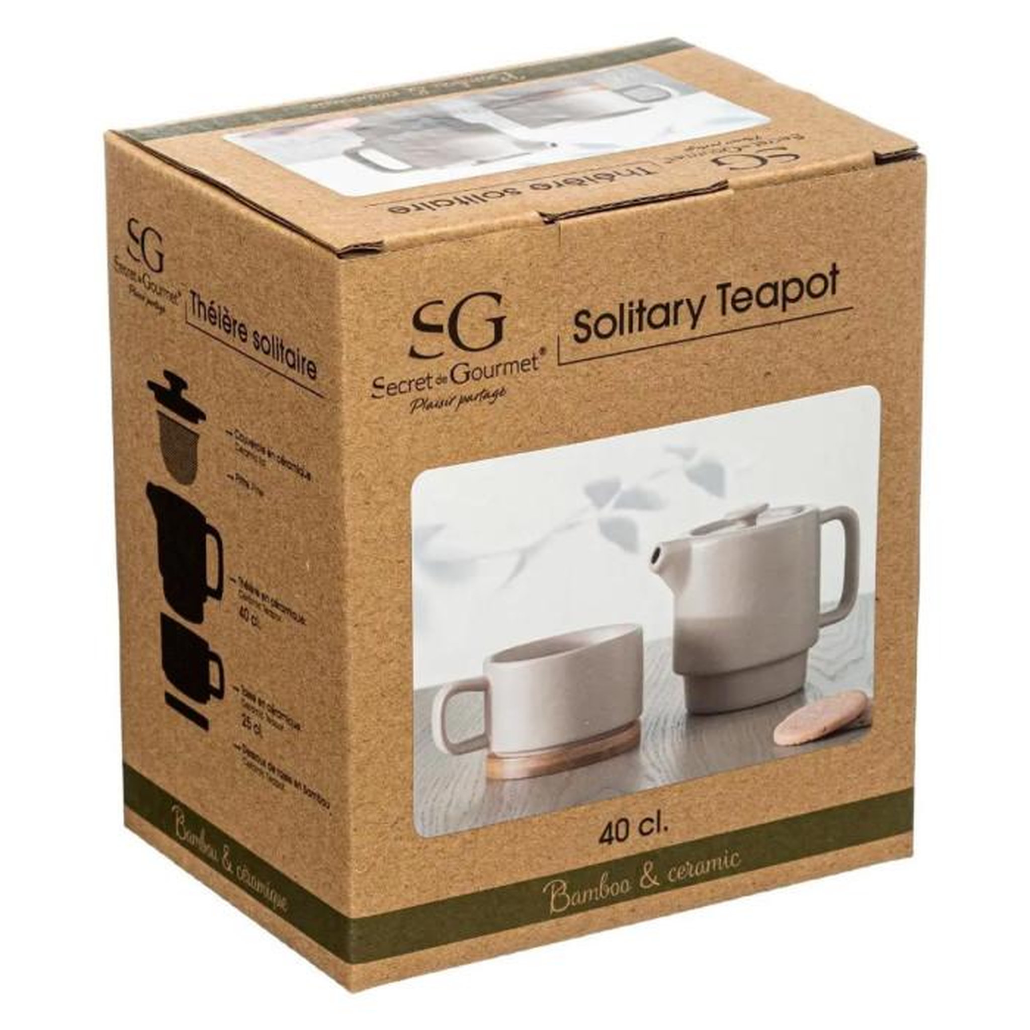 Voir la diapositive 5 : SECRET DE GOURMET Théière avec Tasse  Nature  40cl Rose