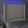 Voir la diapositive 4 : VIDAXL Tete de lit a LED Creme 83x16x118/128 cm Similicuir