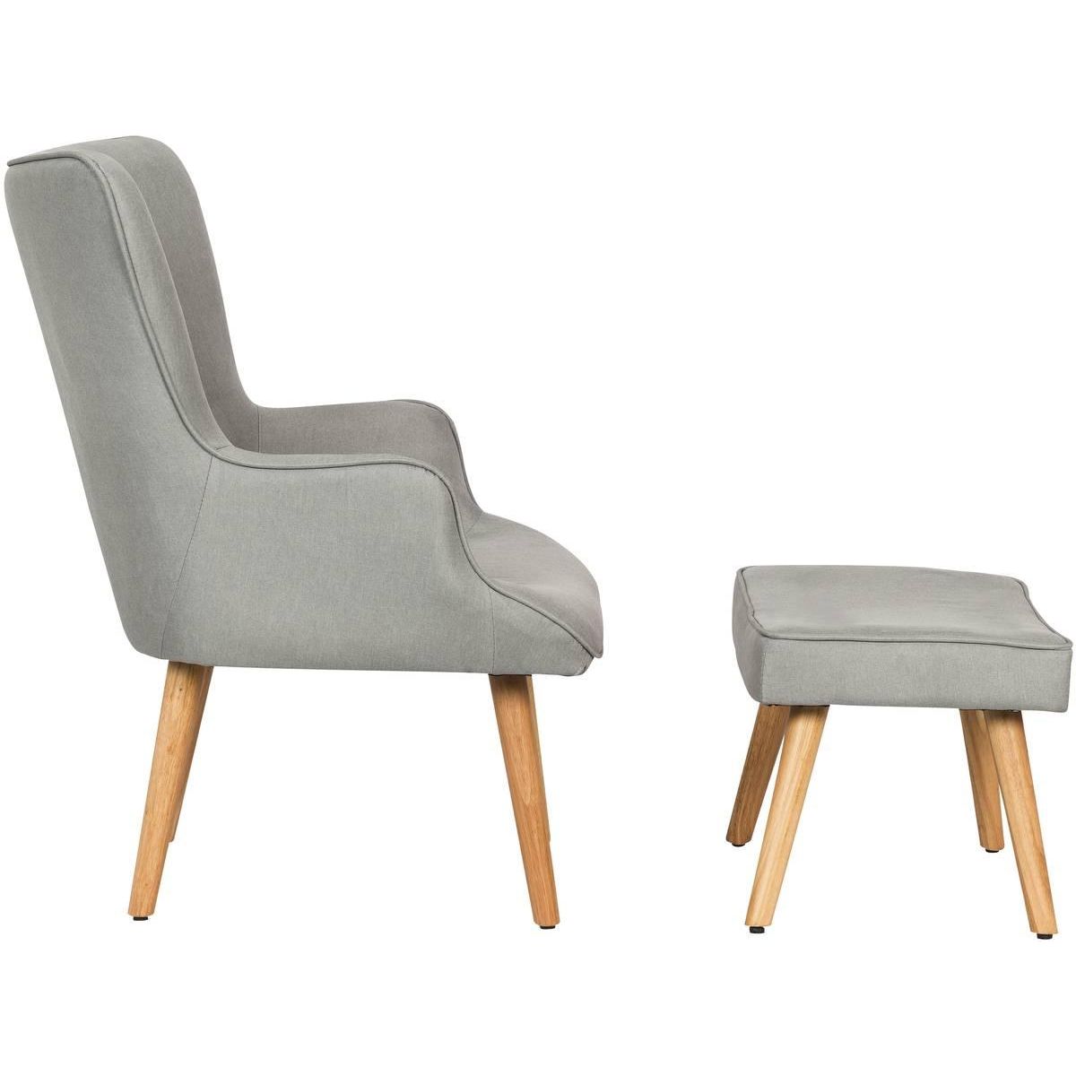 Habitat et Jardin Fauteuil style scandinave en tissu  Odense  - 1 place - Gris clair