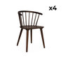 Voir la diapositive 5 : SWEEEK Lot de 4 chaises noyer à barreaux en bois et contreplaqué. Paula. L 51 x P 53 x H 75cm
