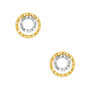 Voir la diapositive 1 : L'ATELIER D'AZUR Boucles d'Oreilles Or Jaune et Blanc - Motif Cercles