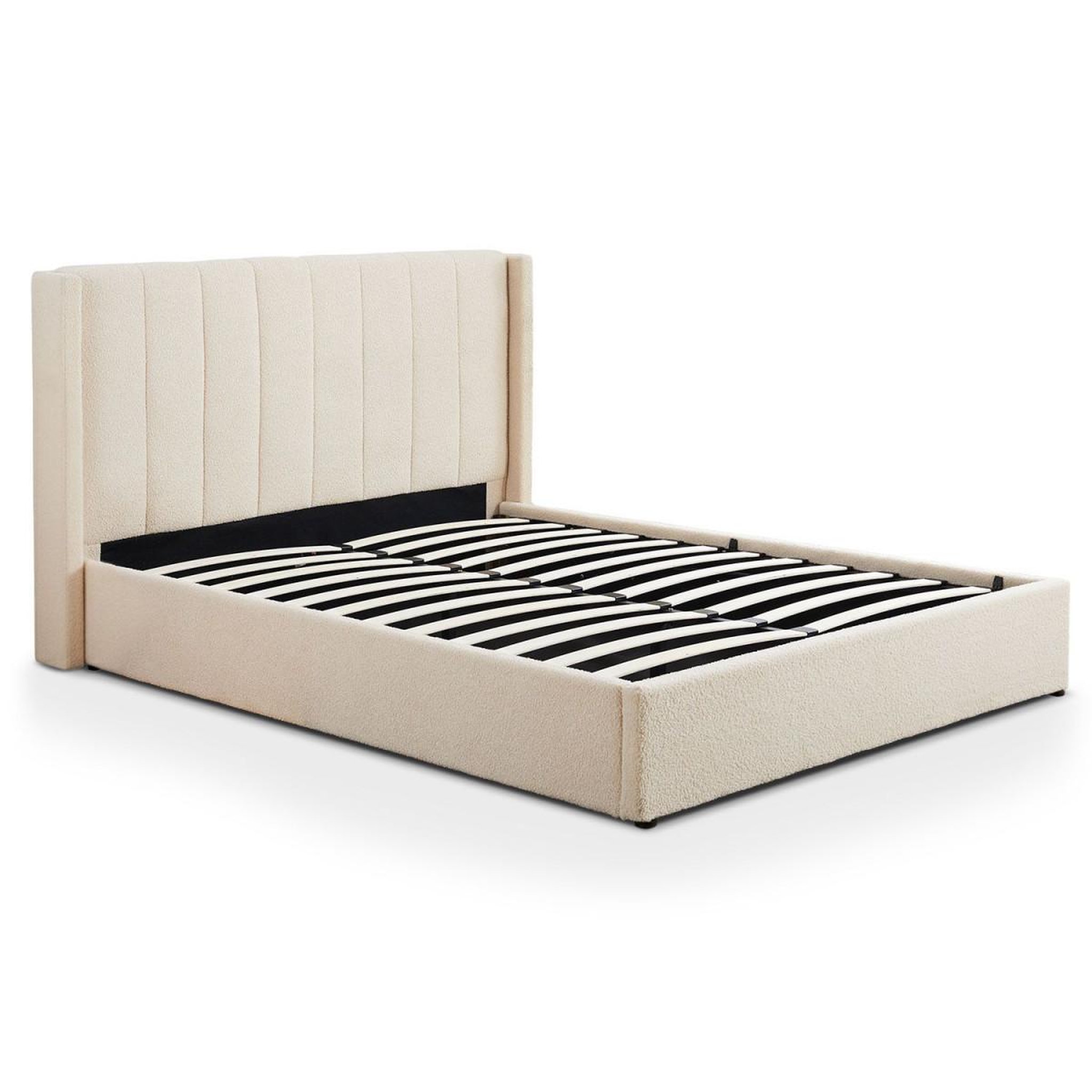 Voir la diapositive 2 : Paris Prix Pack lit coffre bouclette & matelas  maggie & goodream  180x200cm crème