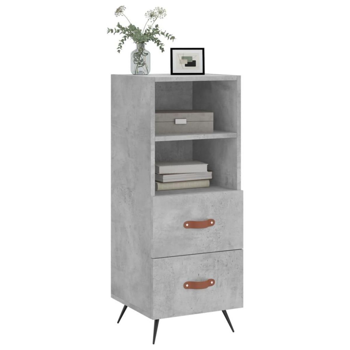VIDAXL Buffet Gris beton 34,5x34x90 cm Bois d'ingenierie