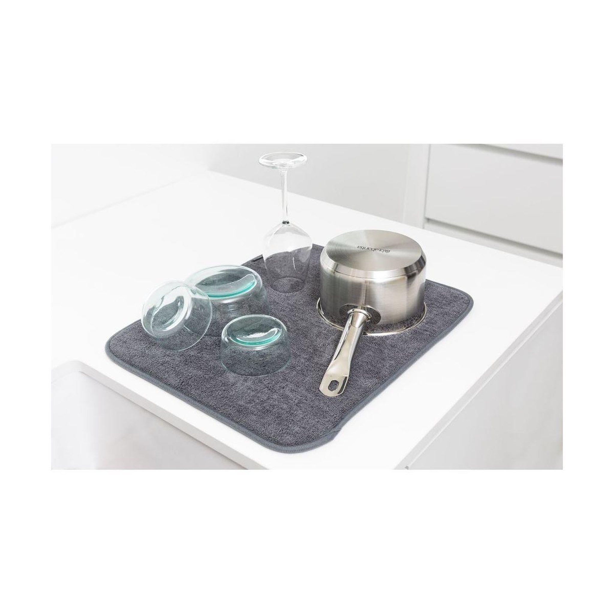 Voir la diapositive 2 : BRABANTIA Tapis de protection évier egouttoir en microfibre sinkside dark gr