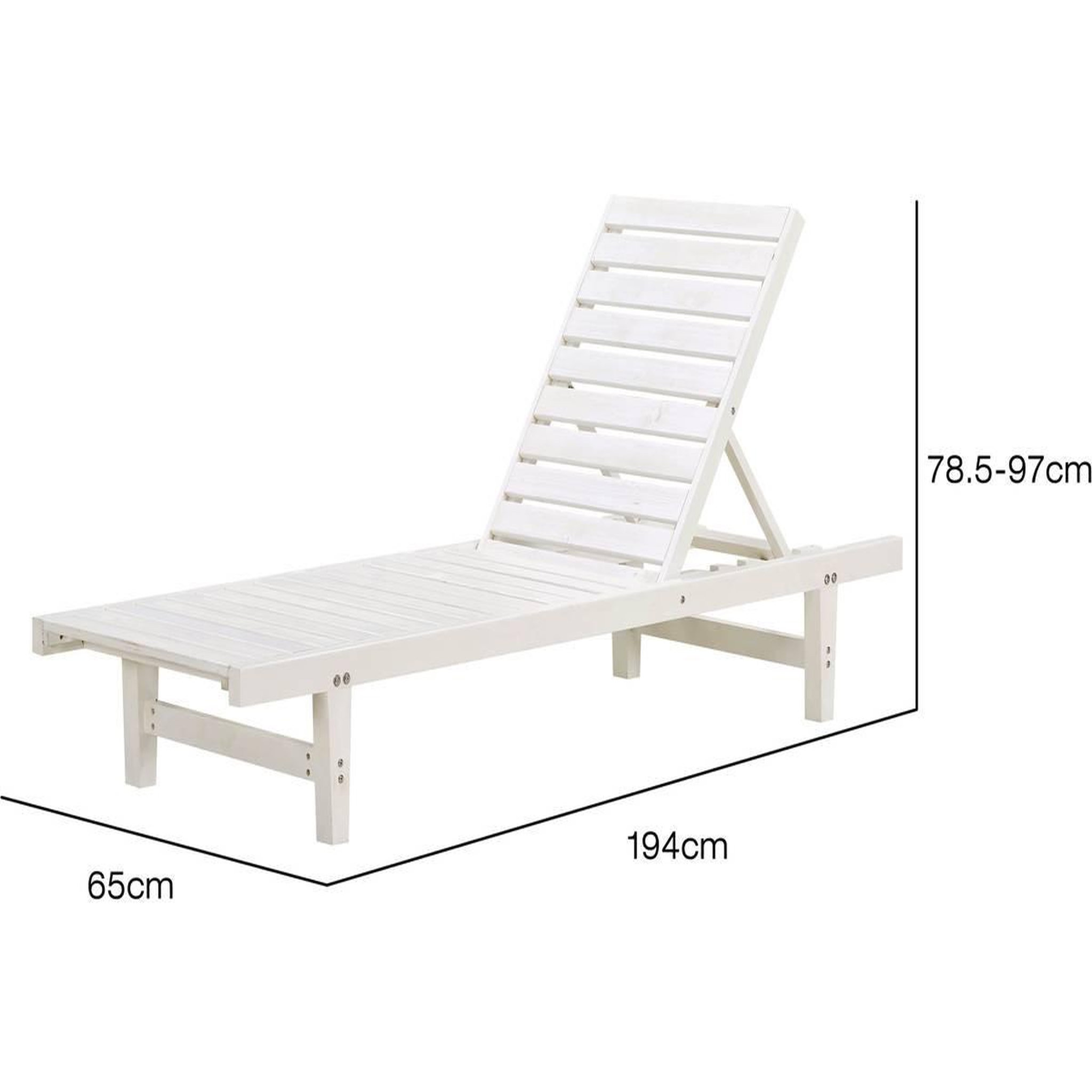 Voir la diapositive 4 : Habitat et Jardin Lot de 2 bains de soleil en bois  Rawai  - Blanc