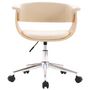 Voir la diapositive 3 : VIDAXL Chaise pivotante de bureau Creme Bois courbe et similicuir