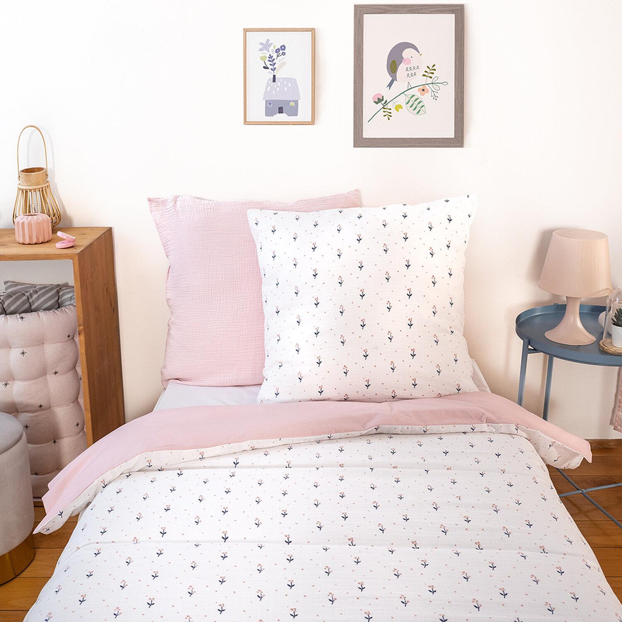 Voir la diapositive 3 : Home collection Parure housse de couette 2pcs 140x200cm 100%gaze de coton 57fils liberty