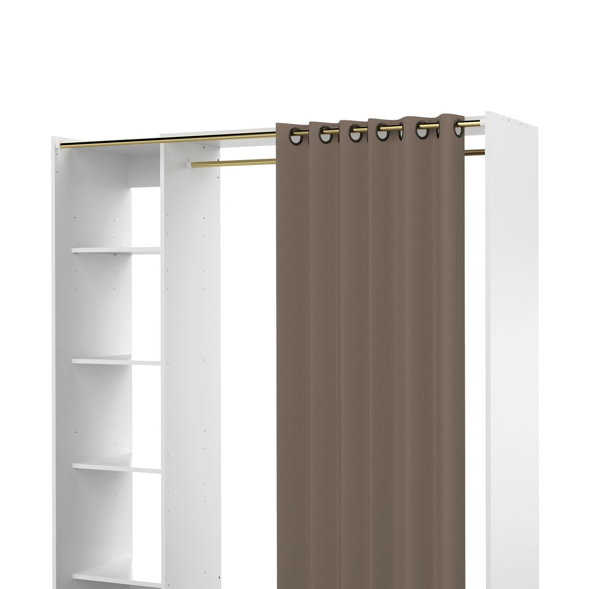 Dressing extensible à rideau H182xL123-160cm