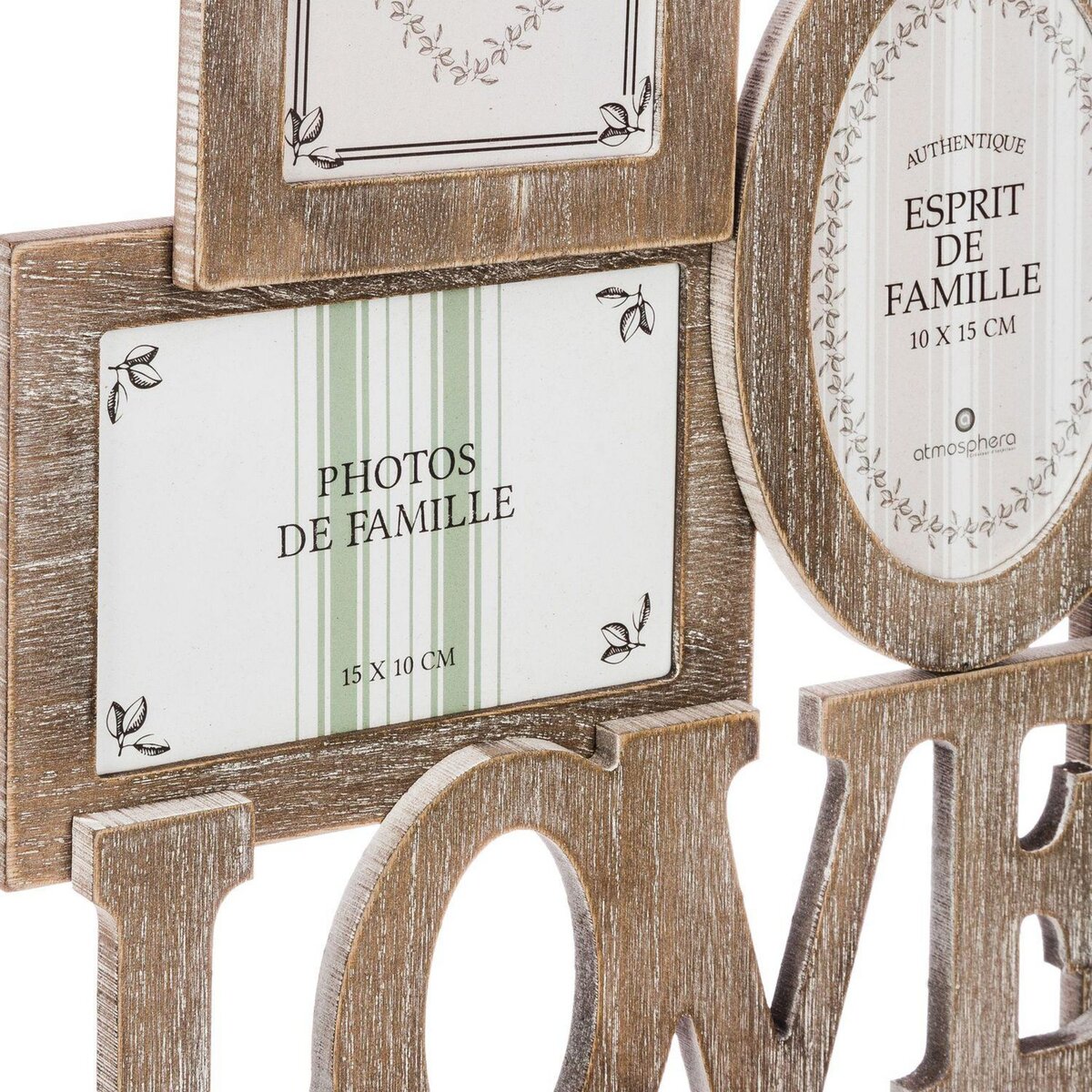 ATMOSPHERA Pêle-mêle 6 Photos Campagne - 42 x 40 cm - Marron