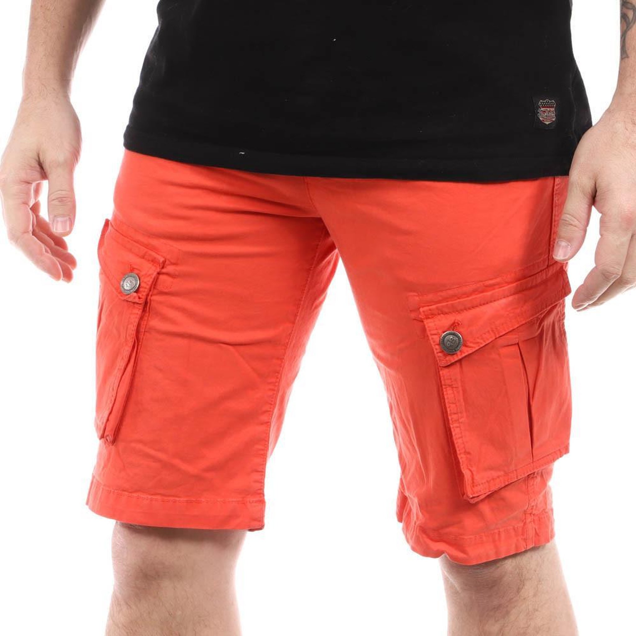Voir la diapositive 1 : PANAME BROTHERS Bermuda cargo corail homme paname brothers betty