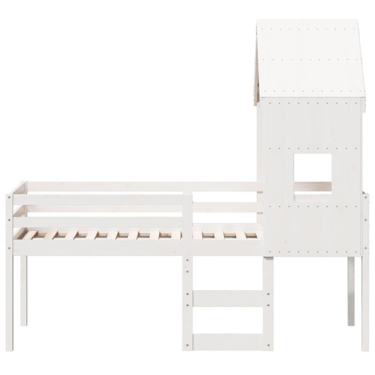 VIDAXL Lit haut sans matelas blanc 80x200 cm bois de pin massif