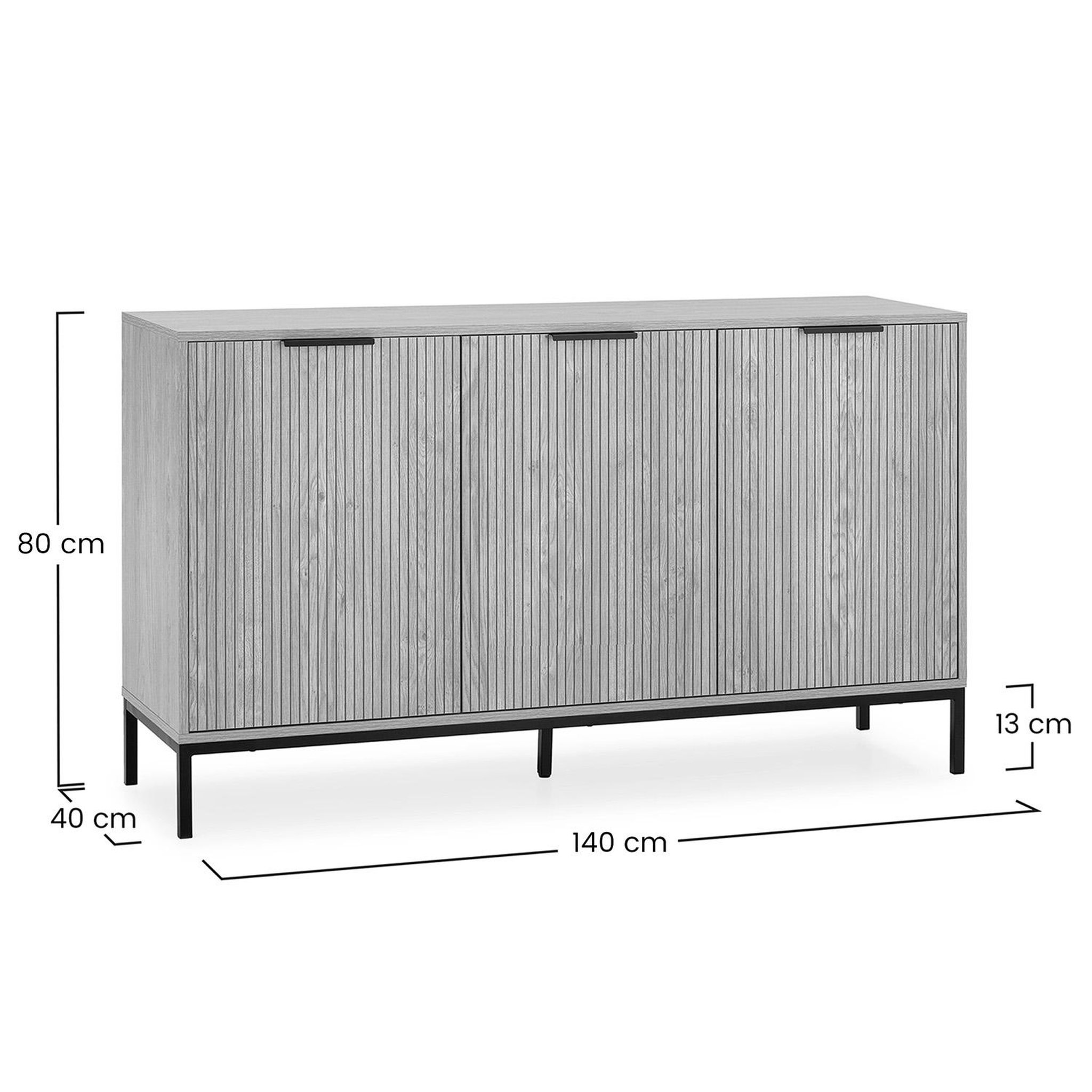 Voir la diapositive 6 : VS VENTA-STOCK Buffet Monica 3 portes couleur bois