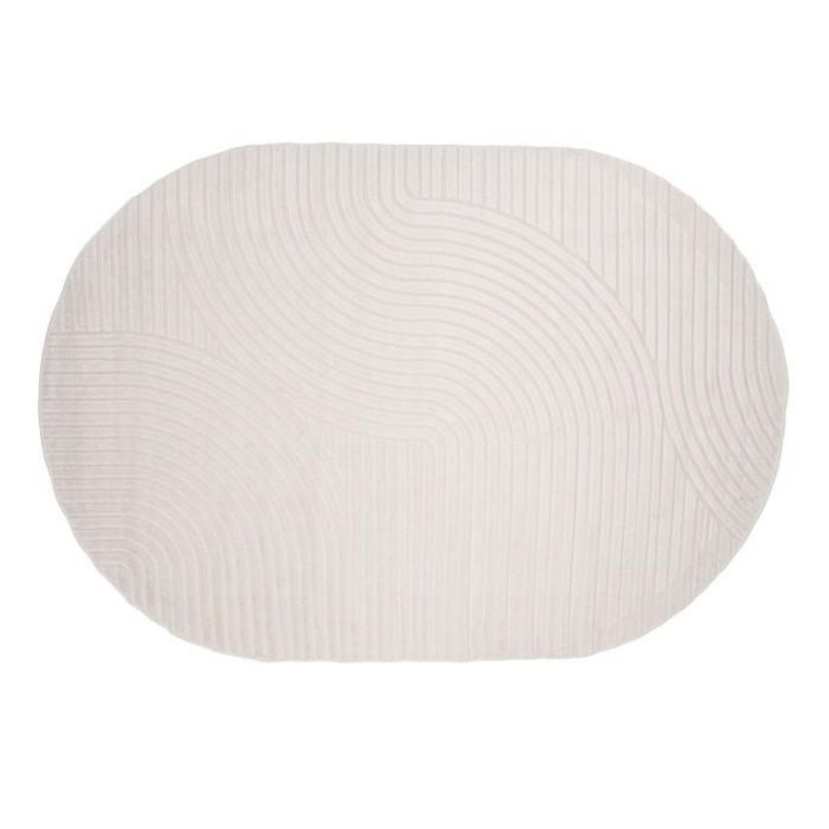 Paris Prix Tapis Déco Ovale  Vince Solar  240x340cm Blanc