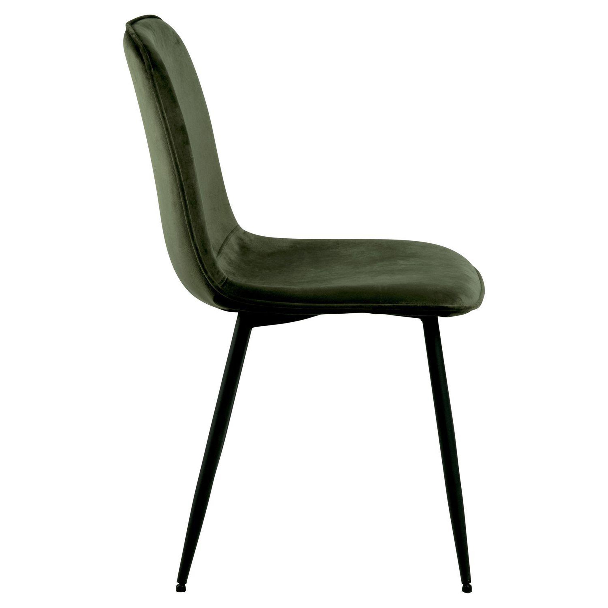 Voir la diapositive 3 : TOILINUX Lot de 4 chaises Kate en velours et métal - Vert