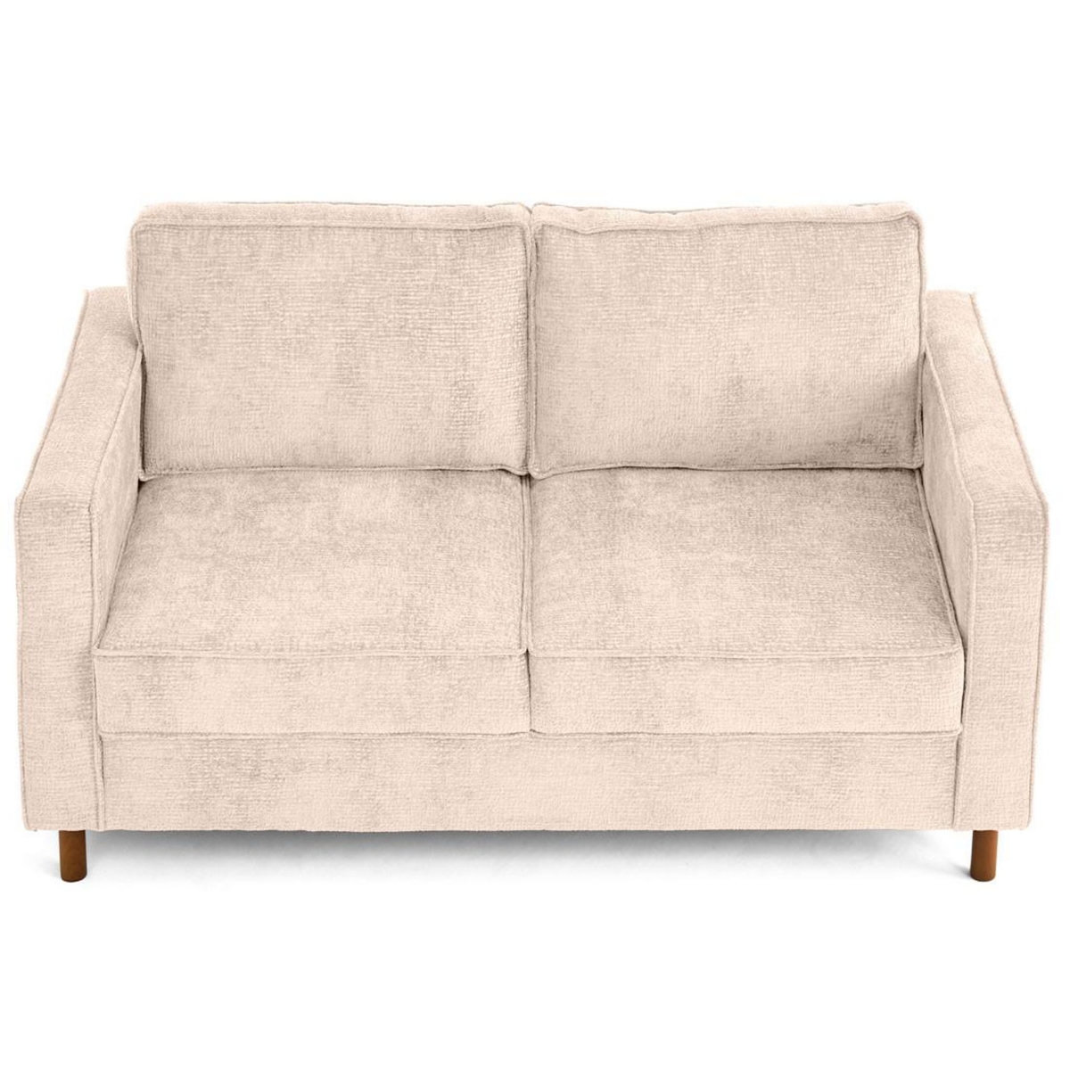 LISA DESIGN Jake - canapé droit 2 places en tissu velours relief - pieds en bois foncé