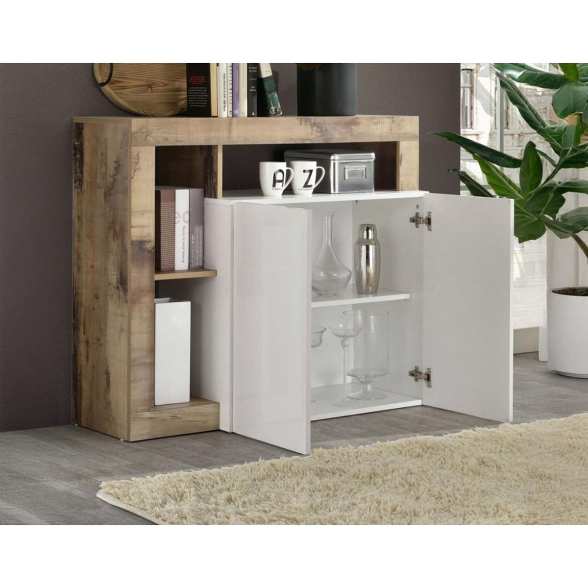 BEST MOBILIER Lou - buffet bas - 2 portes - 108 cm