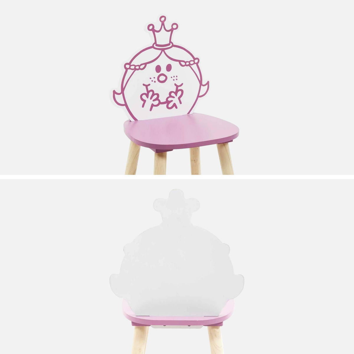 SWEEEK Lot de 2 chaises enfant collection Monsieur/Madame - Madame Princesse. rose