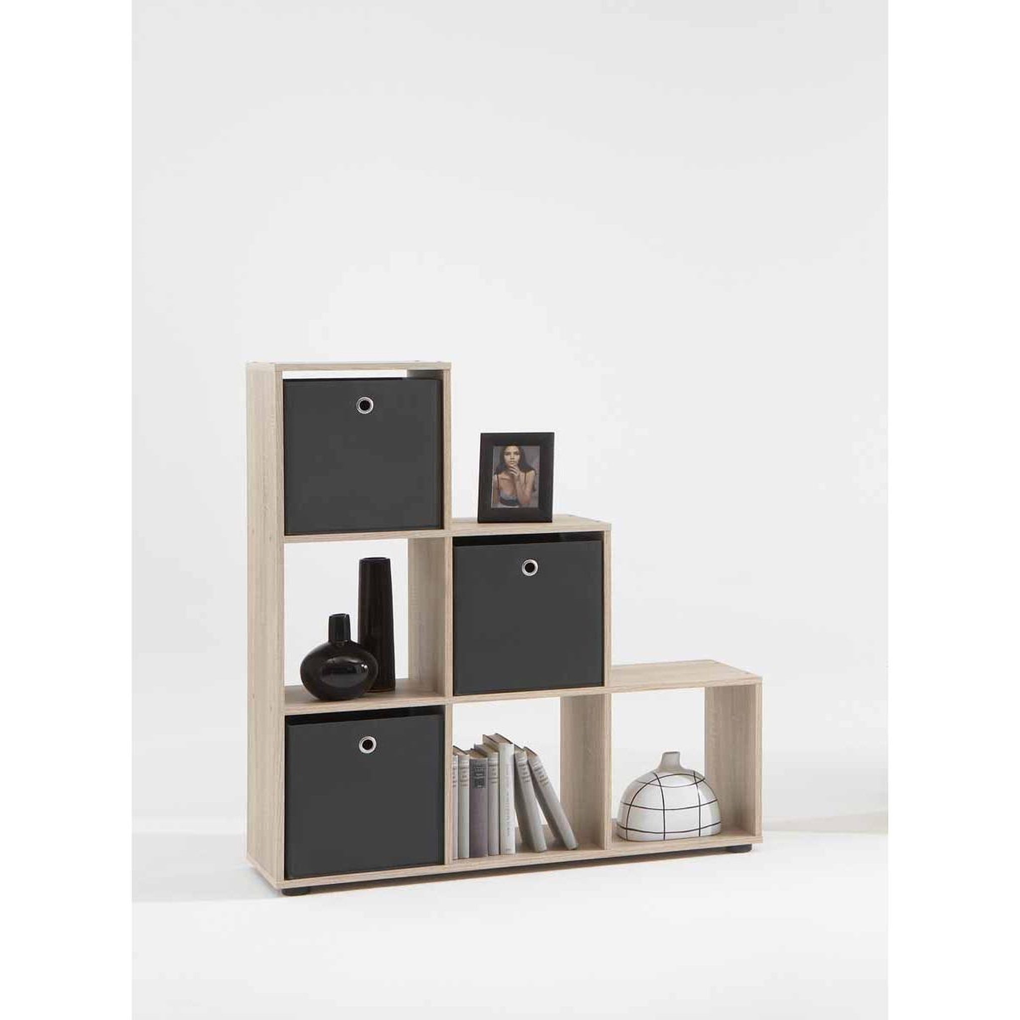 Voir la diapositive 4 : Paris Prix Étagère 6 cases design  gaman  108cm chêne