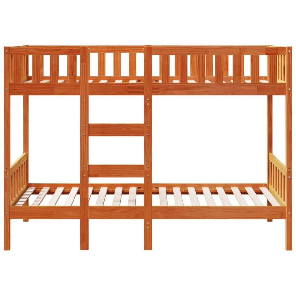 VIDAXL Lit superpose cire marron 90x190 cm bois de pin massif