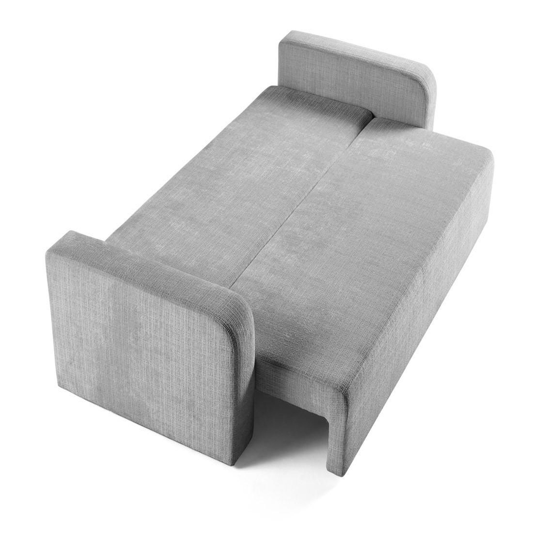 Voir la diapositive 2 : BEST MOBILIER Miro - canapé droit 3 places - convertible avec coffre - en velours texturé