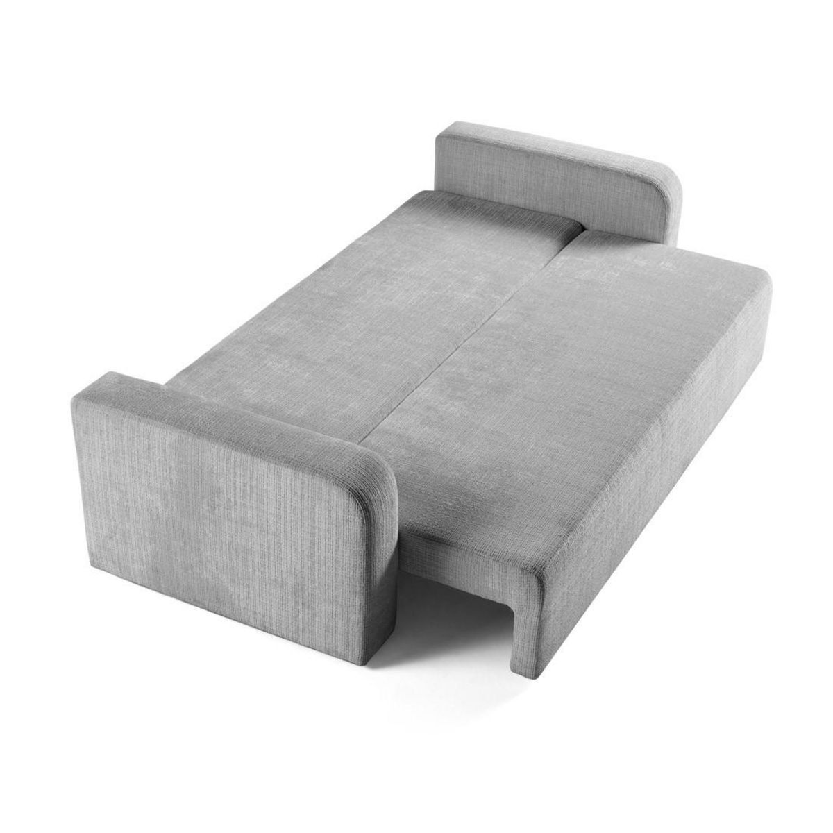 BEST MOBILIER Miro - canapé droit 3 places - convertible avec coffre - en velours texturé