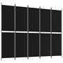 Voir la diapositive 2 : VIDAXL Cloison de separation 5 panneaux Noir 250x200 cm Tissu