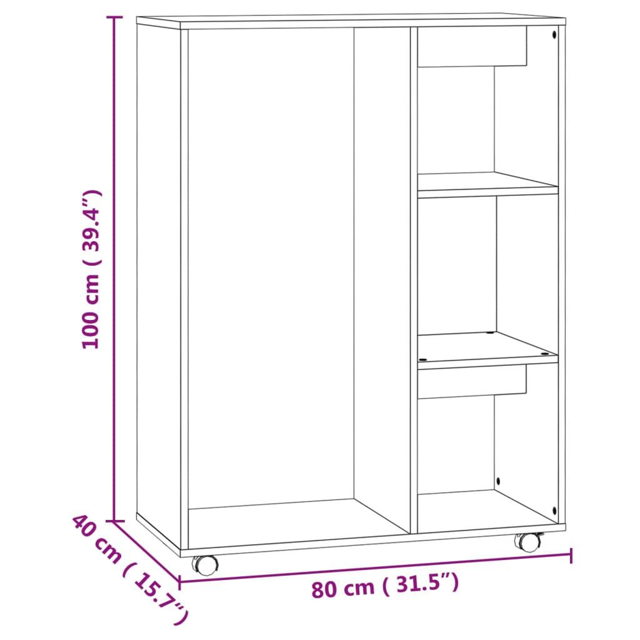 Voir la diapositive 6 : VIDAXL Garde-robe Chene sonoma 80x40x110 cm Bois d'ingenierie